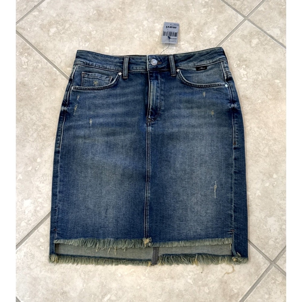 MAVI JEANS Sample Denim Jean skirt Sz S Raw Hem Soft Comfort Beach Boho Hippie